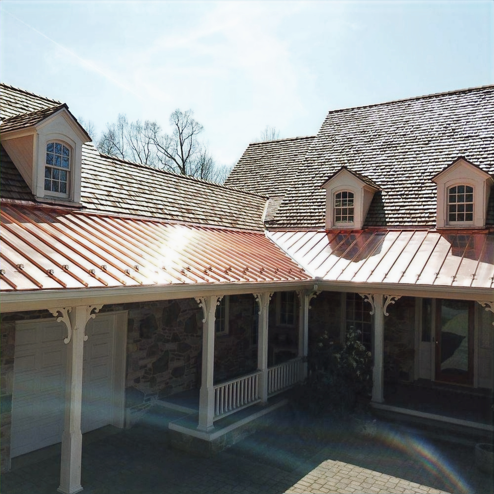 Copper accent roofing