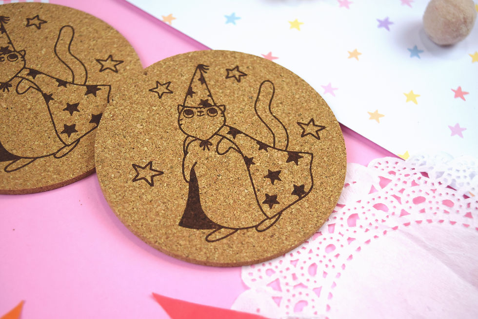 Thumbnail: Magical Cat Cork Coaster