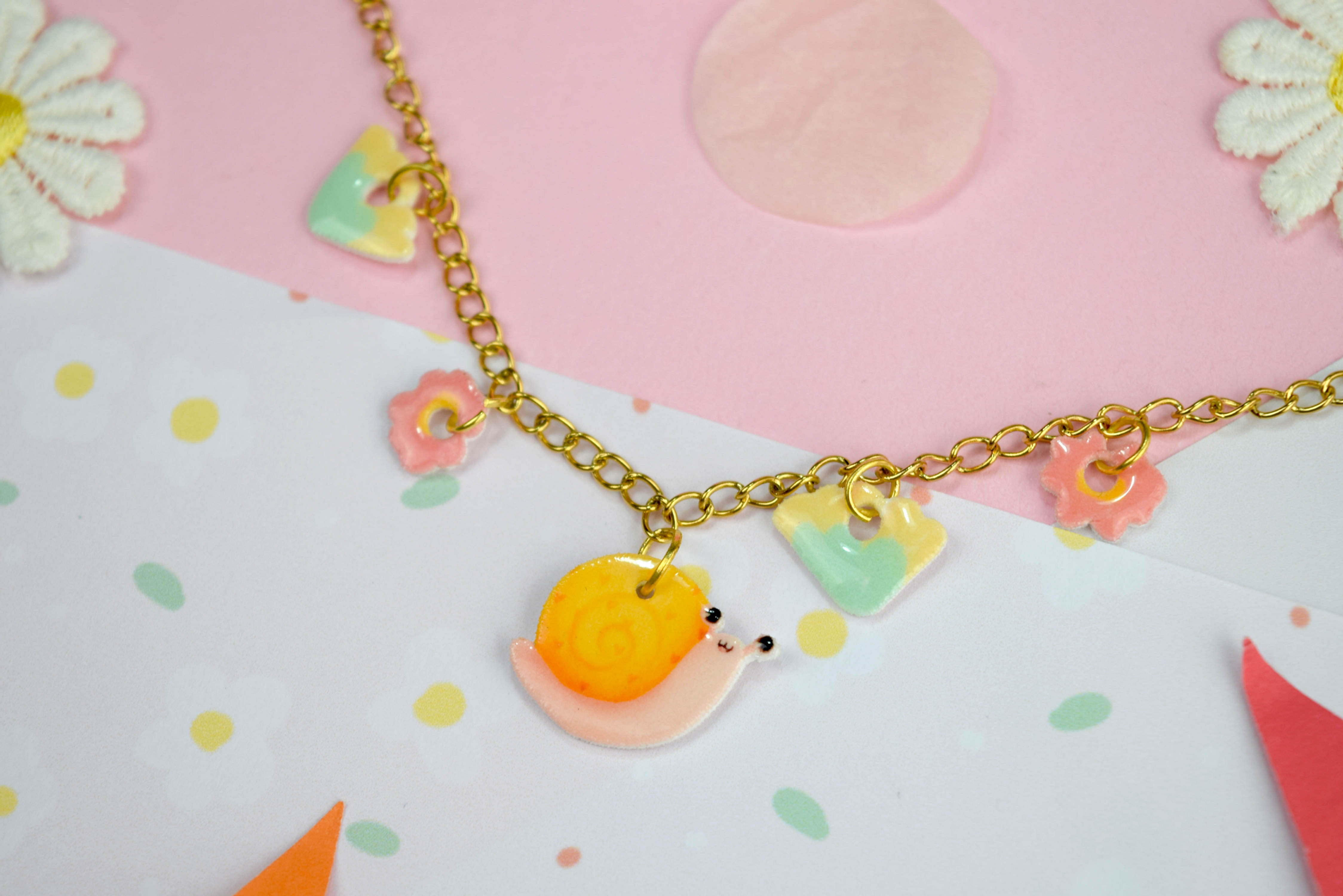 Snails Flowers Necklace