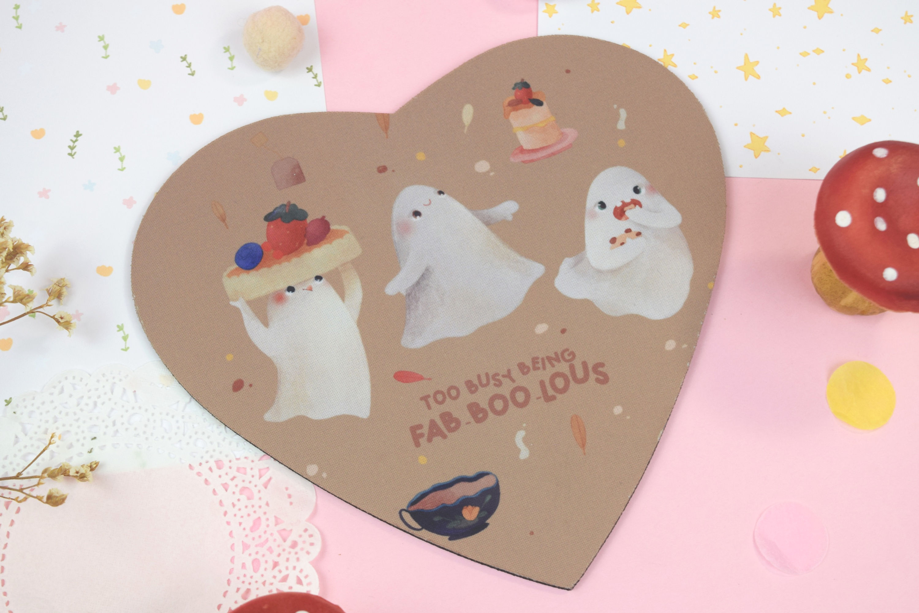 Heart Ghosties Mousemat