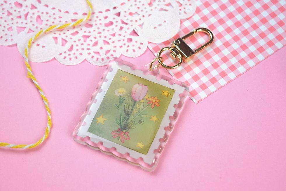 Miniatura: Tulip Stamp Keychain