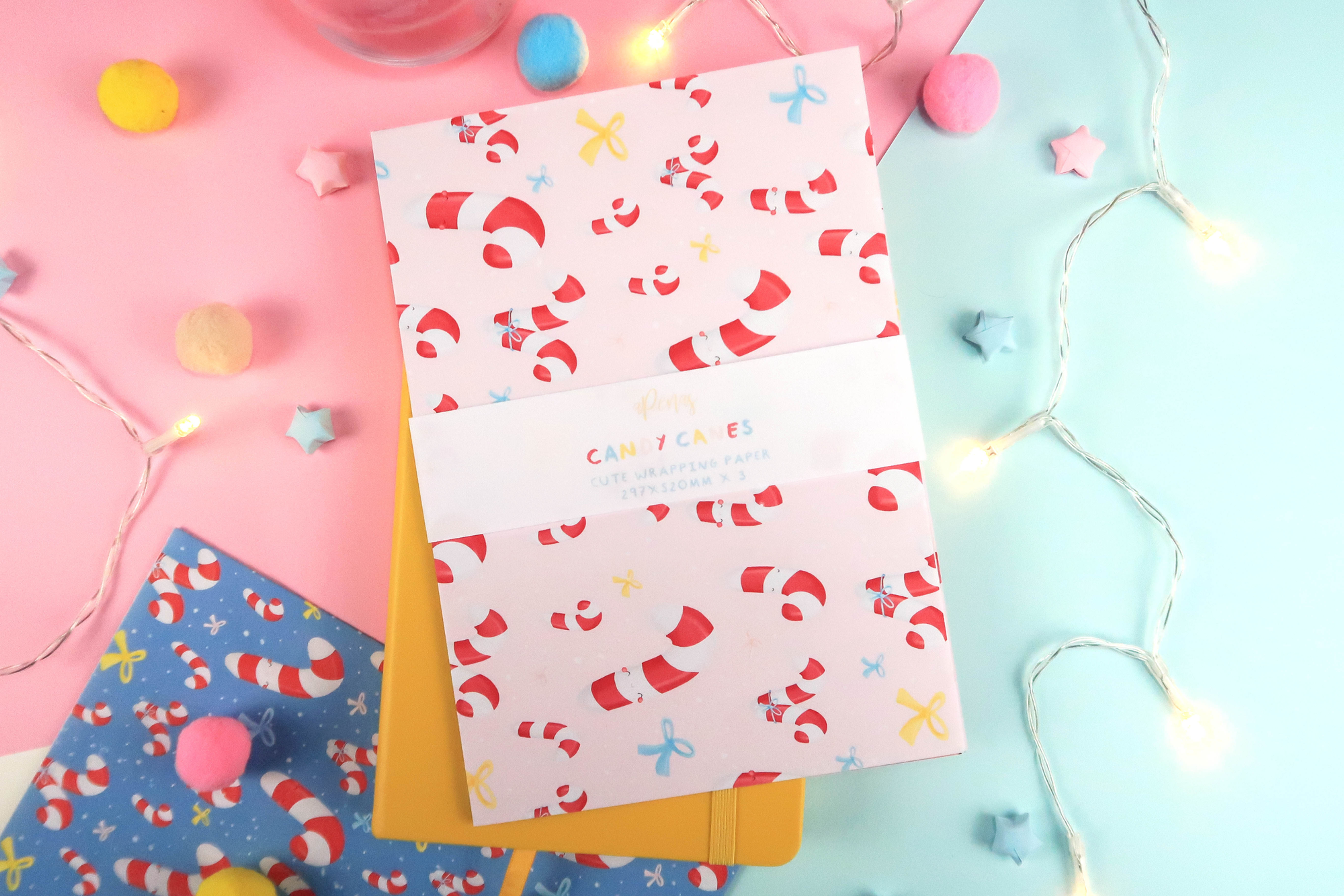 Candy Canes Wrapping Paper PACK