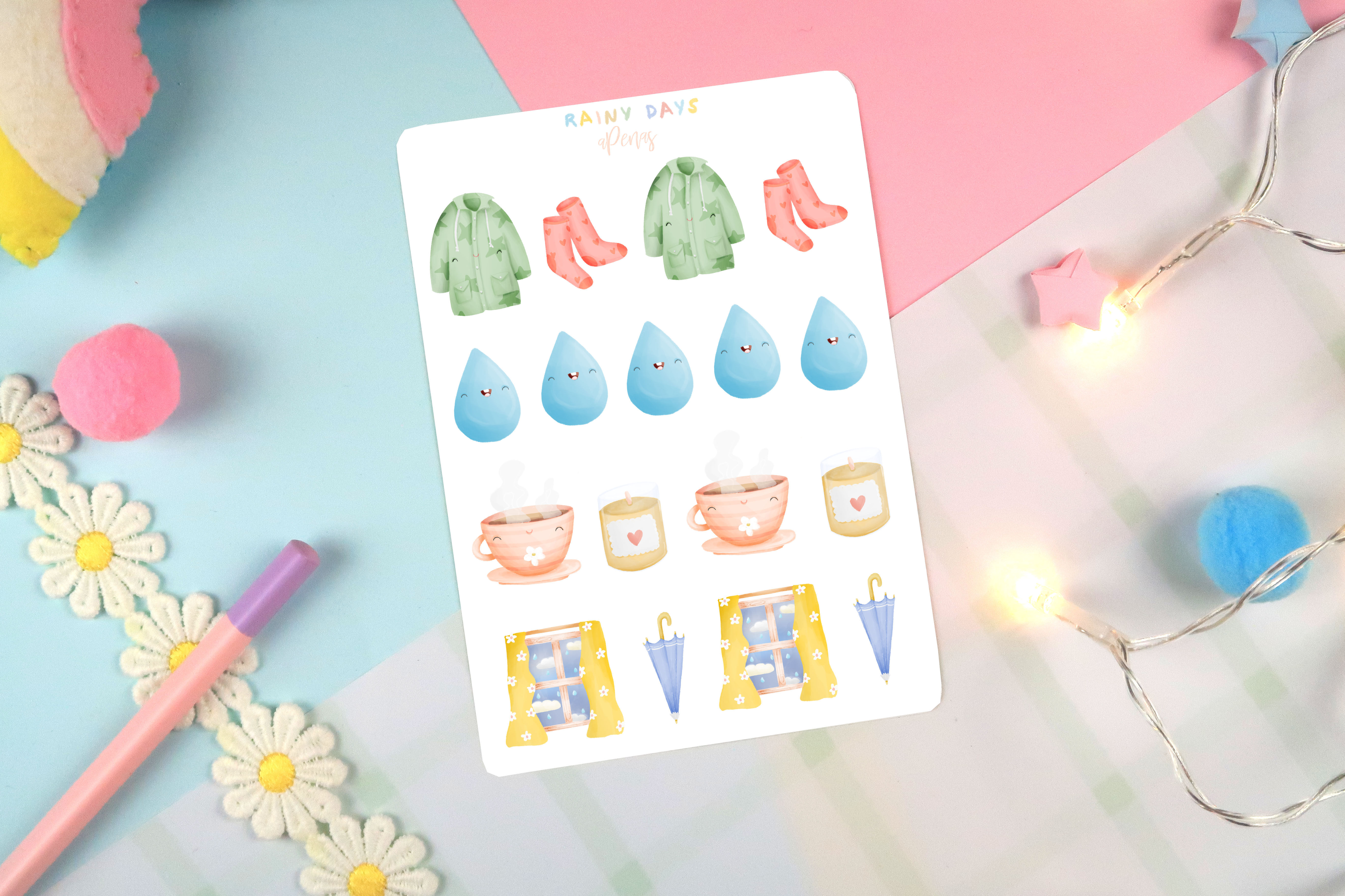 Rainy Days Sticker Sheet 02