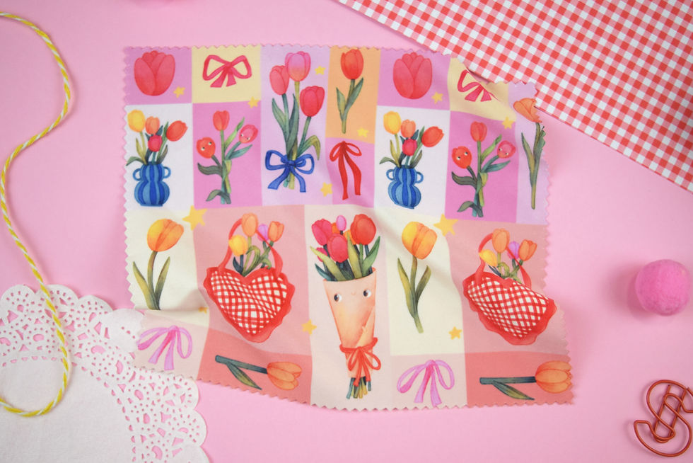 Thumbnail: Tulips Collage Microfiber Cleaning Cloth