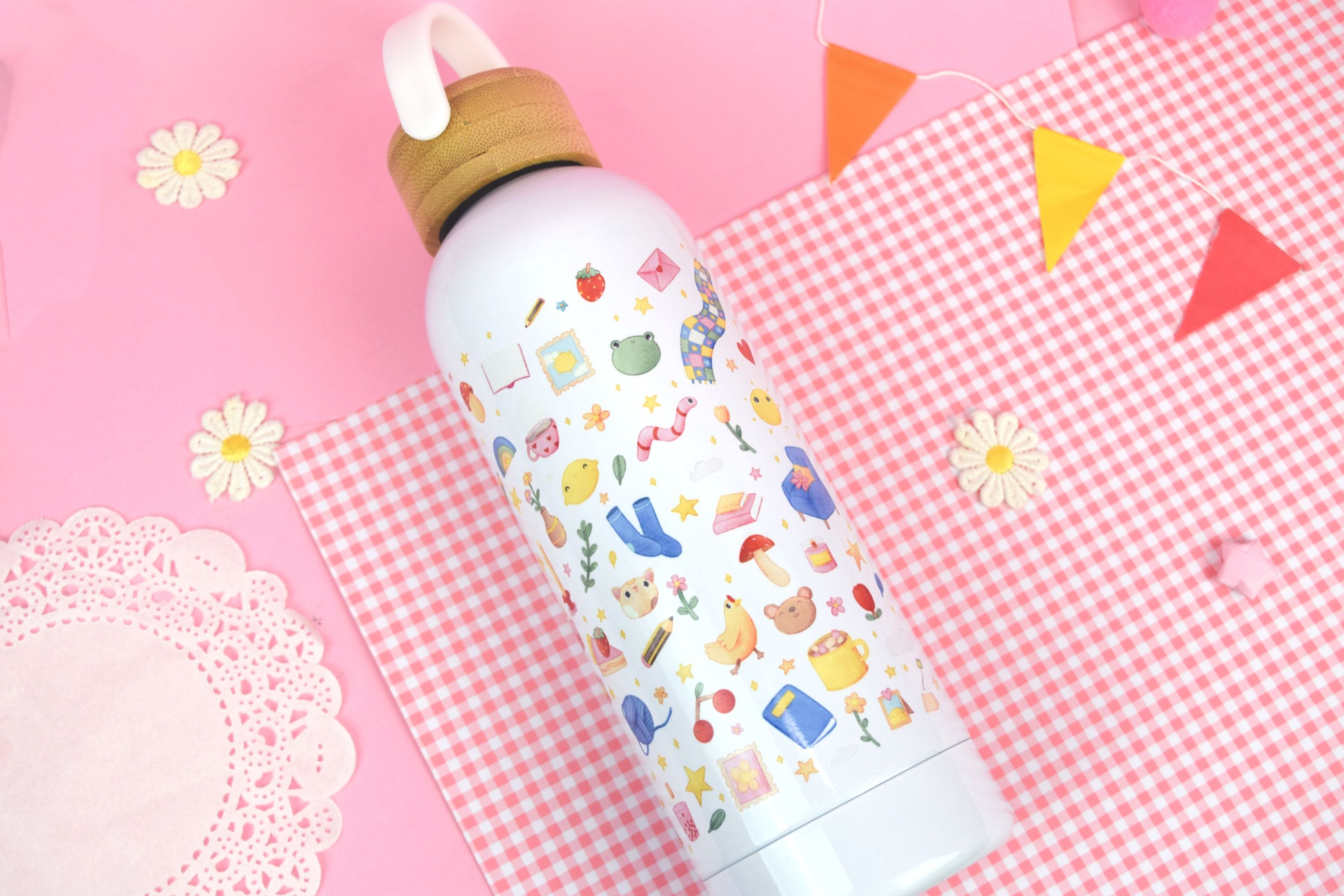 Happy Doodles 500ml Insulated Thermal Bottles