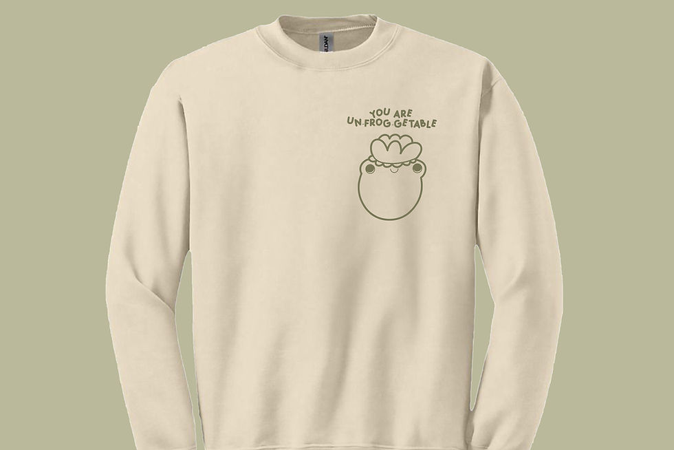 Thumbnail: Frog Beige and Green Sweatshirt - You're un-FROG-gettable!