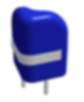 Angled view of RTS Retail blue protective corner guard on white background