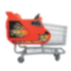 Thumbnail: Side view of RTS Retail red shuttle kiddie cart on white background
