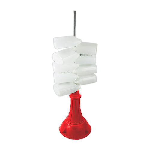 Thumbnail: RTS Retail gas bar red washer jug pole holding empty bottles on white background