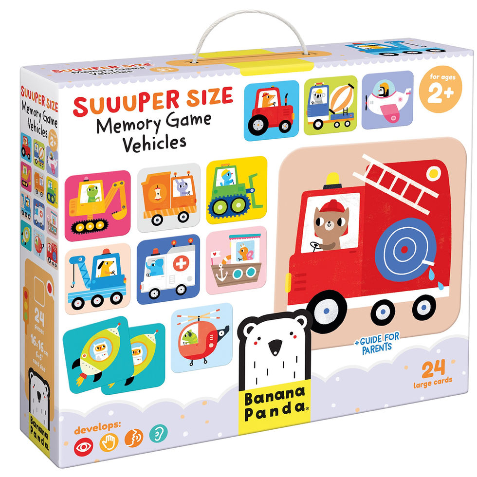 משחק זכרון ראשון בהחלט כלי תחבורה Suuuper Size Banana Panda