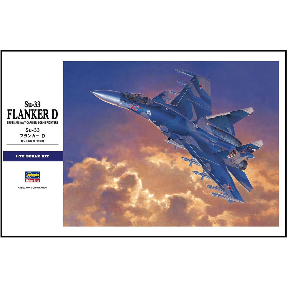 ערכת הרכבה מטוס קרב ימי Sukhoi Su-33 Flanker-D לנושאות מטוסים בקנ״מ 1/72