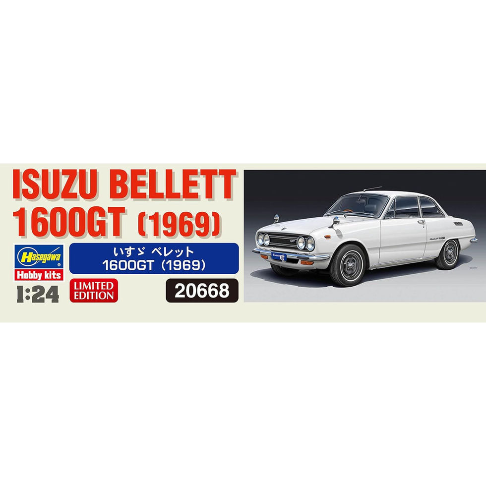 מודל להרכבה של מכונית קלאסית – Isuzu Bellett 1600GT (1969) בקנה מידה 1/24