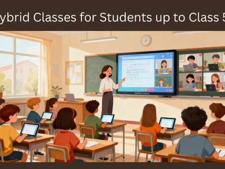 Students attending classes in a hybrid mode at schools in Noida, Greater Noida, and Gurugram as authorities permit online and offline learning due to rising air pollution levels