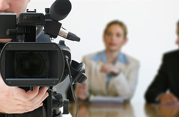 Video shoot in progress for documentary or testimonial