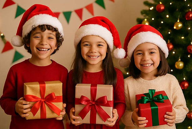 children with presents