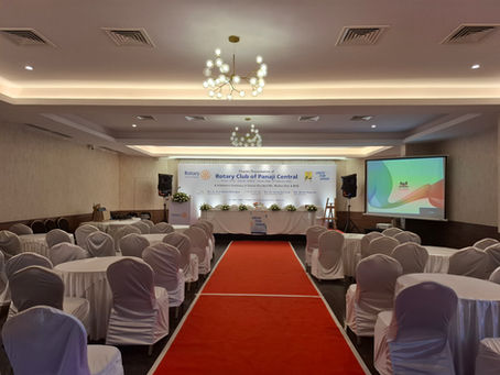 Projector & Sound Setup at Clube Gasper Dias Miramar Goa