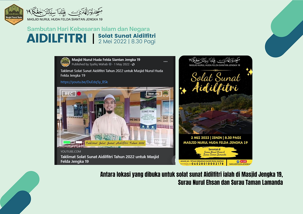 Solat Sunat Aidilfitri 2022