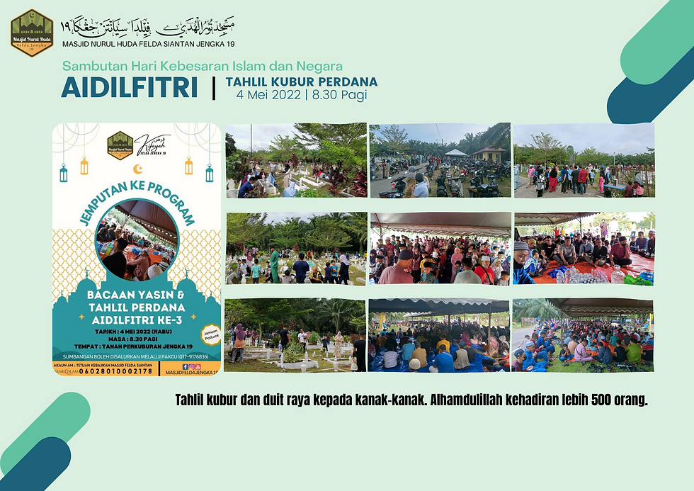 Tahlil Kubur Perdana Aidilfitri 2022