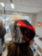 fire and ice beanie with sheep skin
