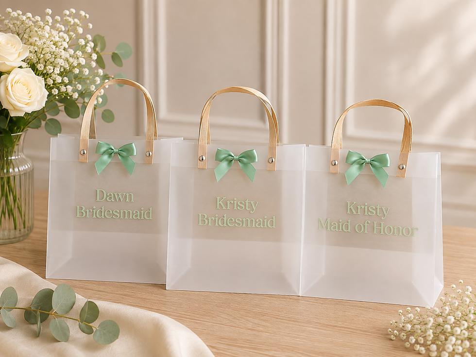 Personalised frosted gift bag, wedding party gift