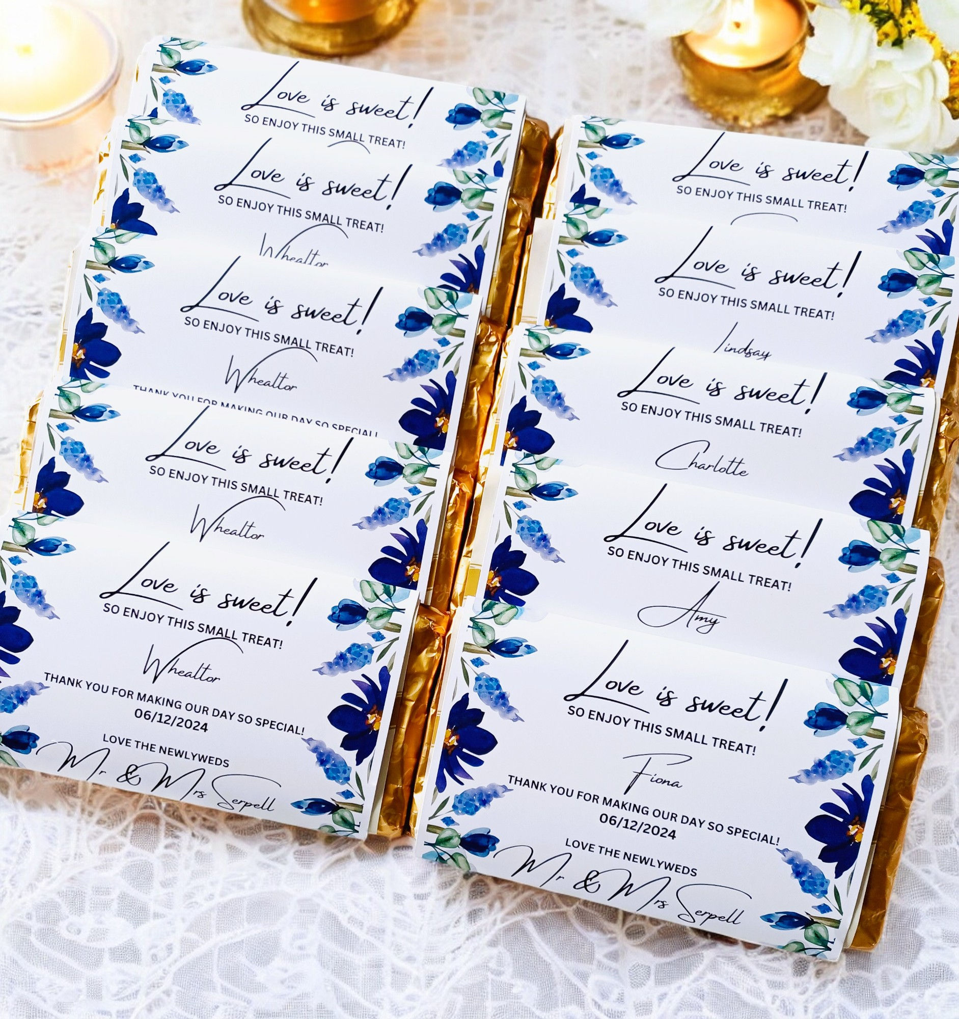 Wedding Favour Chocolate Bars