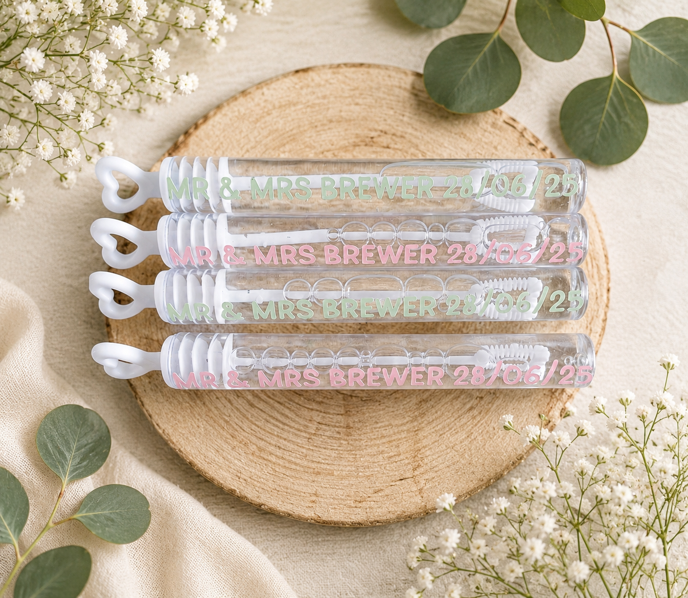 Personalised Mini Wedding Bubbles