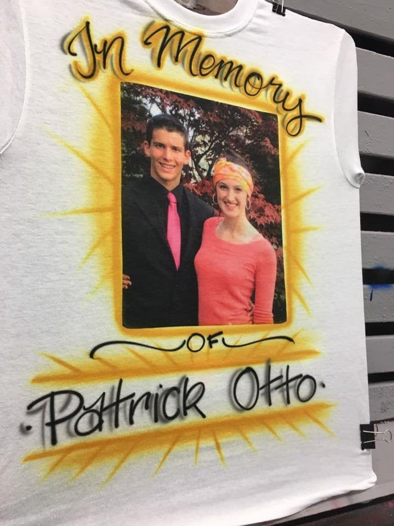 Thumbnail: Rest In Peace airbrushed shirt, Never forgotten, In memory of airbrushed shirt, In loving memory shirt, Airbrushed shirt, Air