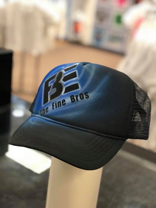 Thumbnail: Spatter The Fine Bros Trucker hat, customized trucker hat, the fine bros
