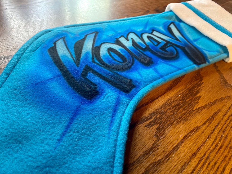 Thumbnail: Airbrushed Christmas stocking 