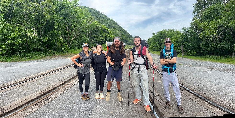 my family - walking a mile or two in Kendrick's hiking boots