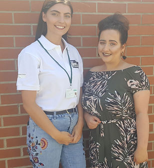 Eilis Sexton Youth Employment Advocate at Actes (left) and Sheryce Gibson, who was support
