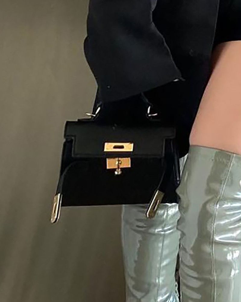 Twist Lock Square Satchel Bag
