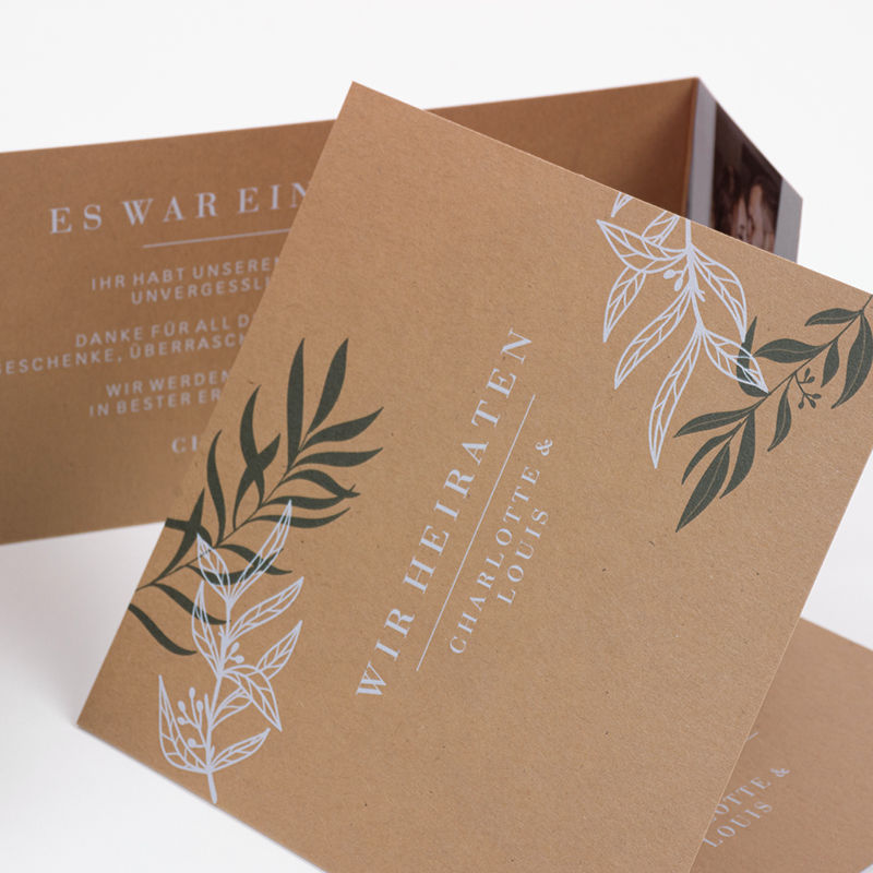 Kraftpapier-Karten mit White-Color-Printing