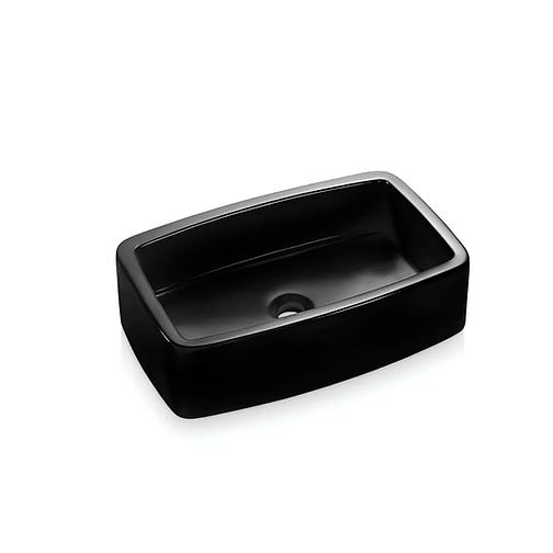 CUBA DE APOIO RETANGULAR PRETA 50X31 cm