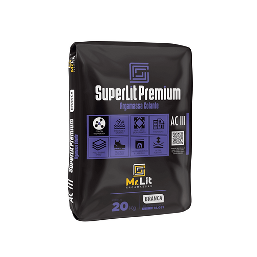 ARGAMASSA SUPERLIT AC-III BRANCA 20KG - MR. LIT