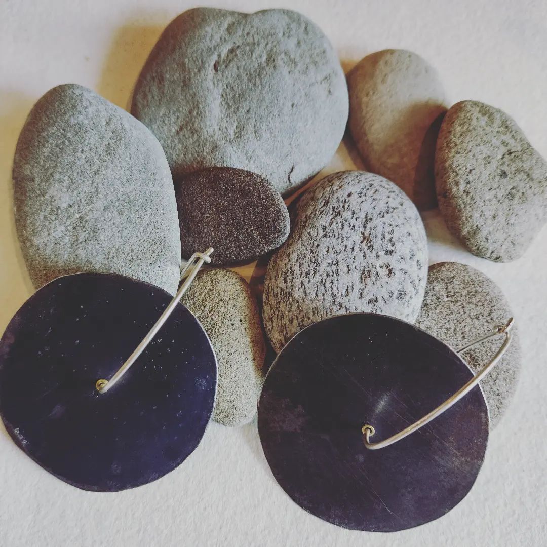 Dark Sky disc earrings