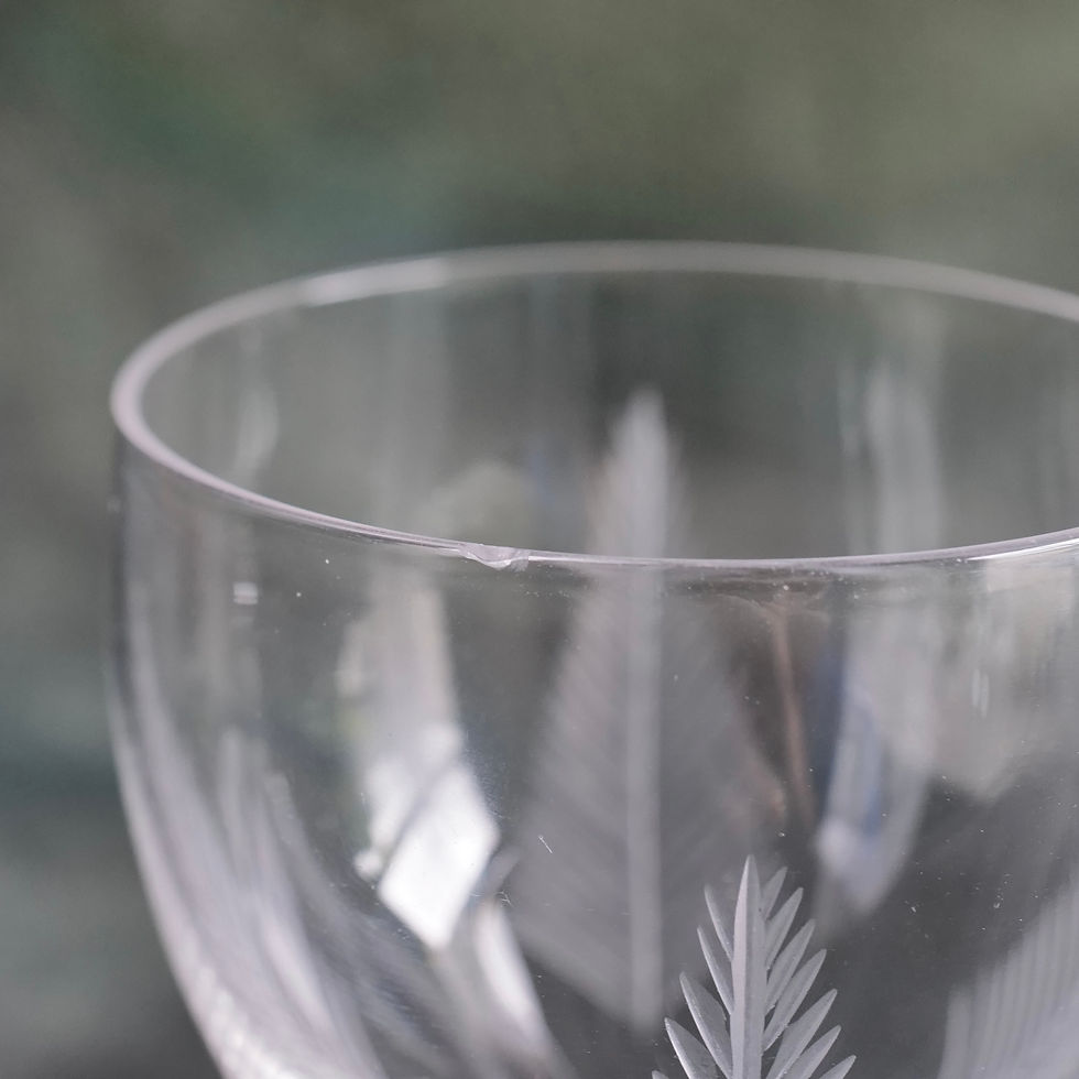 Thumbnail: Four Stuart Crystal Woodchester Hand Blown Wine Glasses