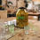 Thumbnail: A Mixed Collection of Six Green Sugar-Frosted Shot Glasses