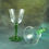 Thumbnail: A Set of Six Vintage Green Stemmed Small Crystal glasses