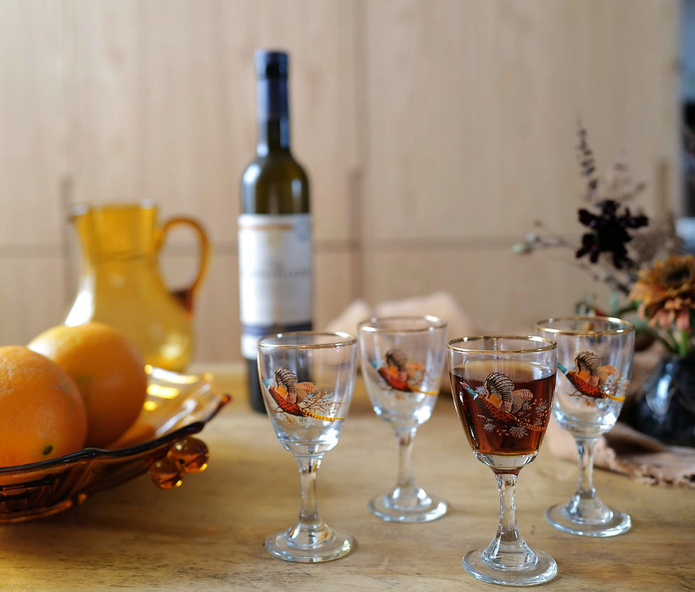 A Set of 6 Pheasant Design Midcentury Sherry Glasses