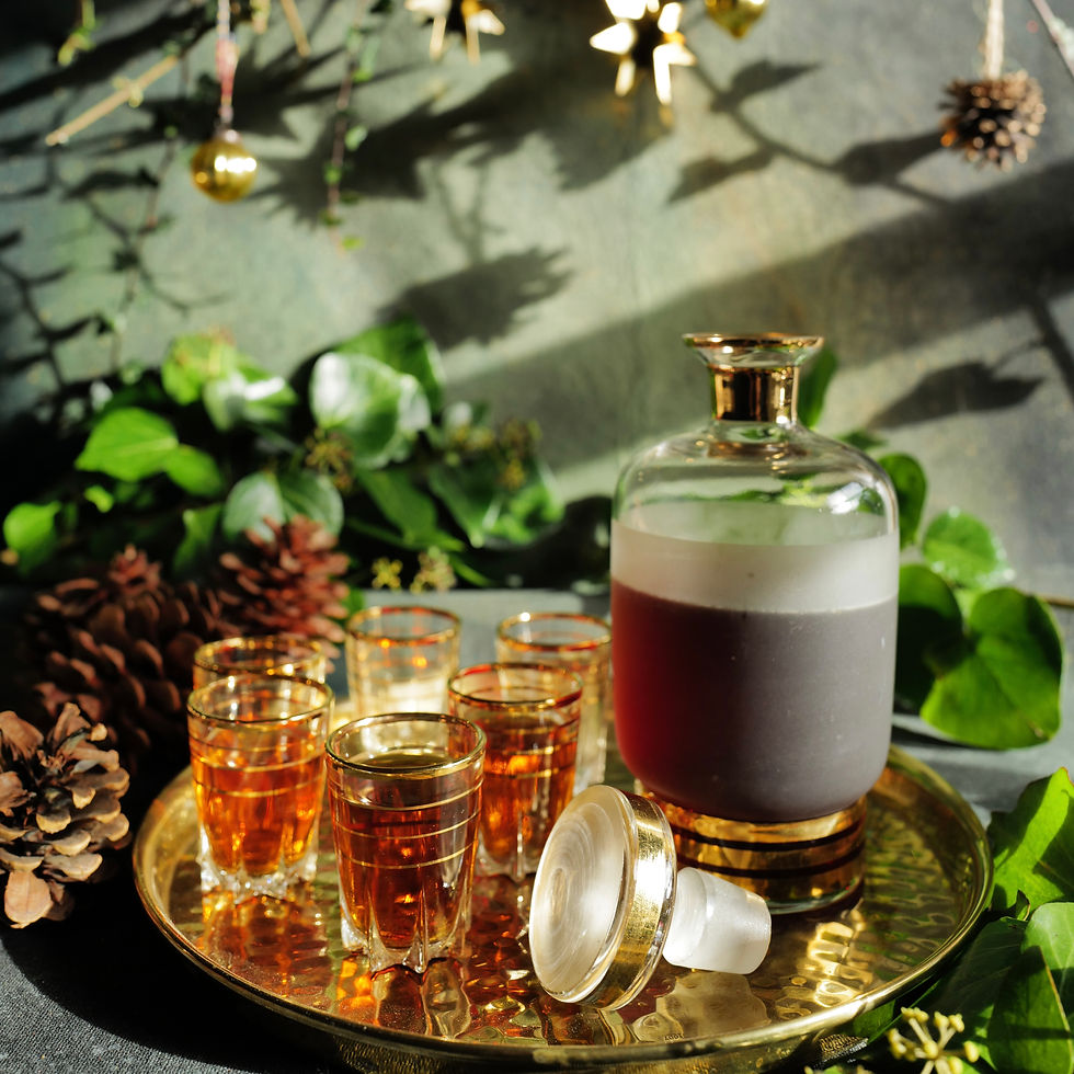 Thumbnail: A Stylish Vintage Frosted Liqueur Decanter and Six Shot Glasses