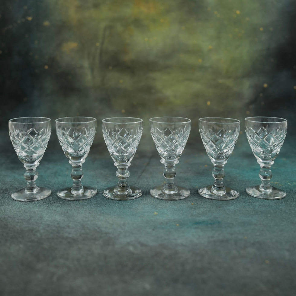 A Set of Six Webb Corbett Rolleston Small Crystal Liqueur Glasses