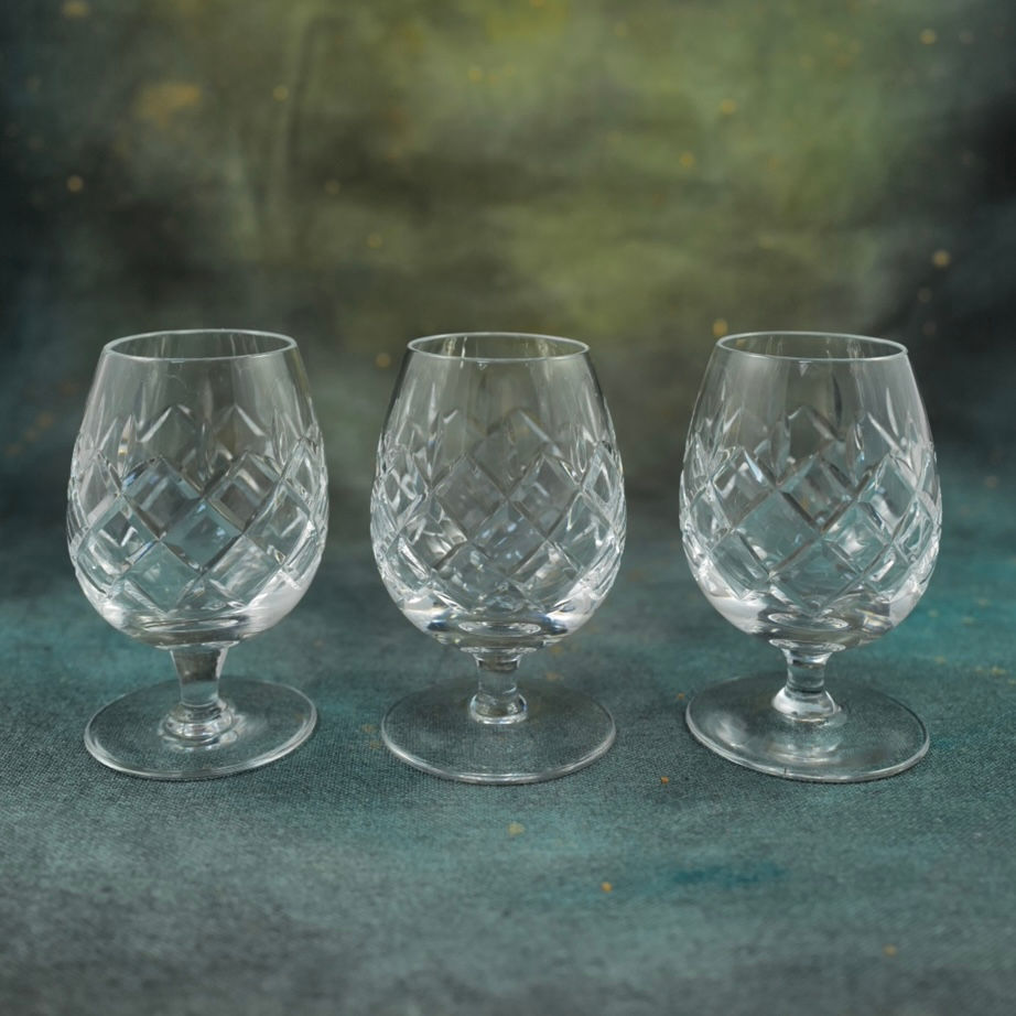 A Trio of Small Webb Corbett Rolleston Brandy Glasses