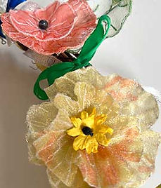 machine embroidered flowers