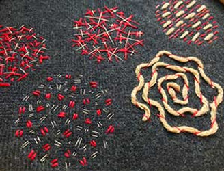 hand embroidery sample for workshop