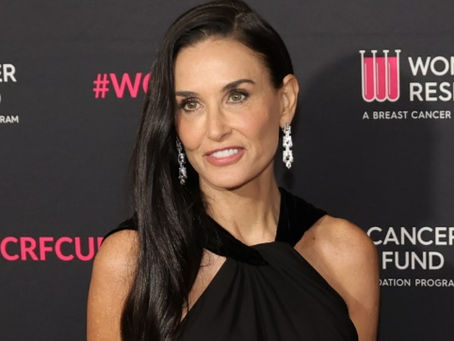 Black Elegance: Demi Moore's Gucci Ensemble Graces Beverly Hills Charity Gala