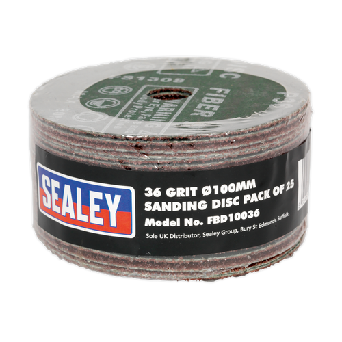 Sealey Sanding Disc Fibre Backed Ø115mm 50Grit Pack of 25 JET Supplies
