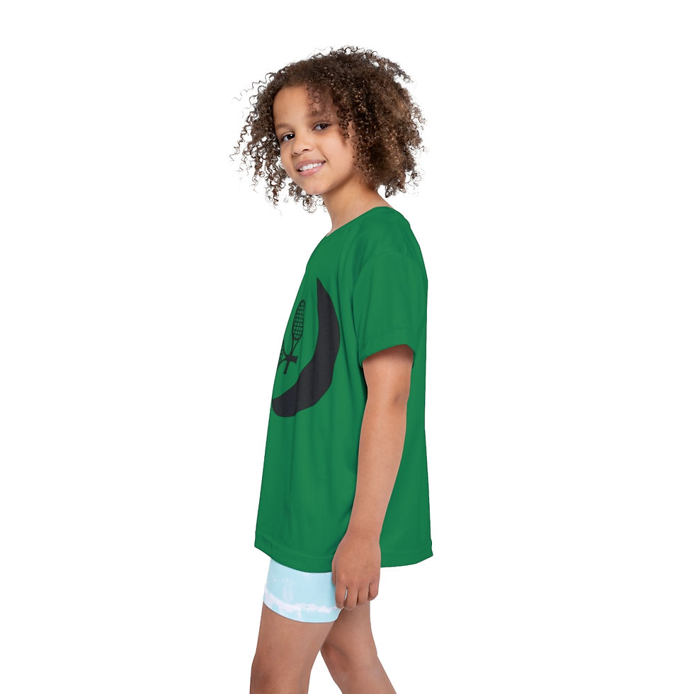 Thumbnail: TennisMoon Big Smile kids sports jersey /green black