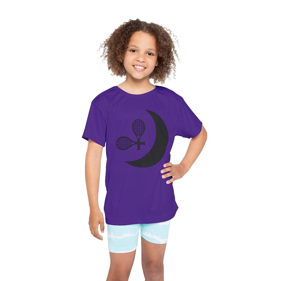Thumbnail: TennisMoon Big Smile kids sports jersey /purple black