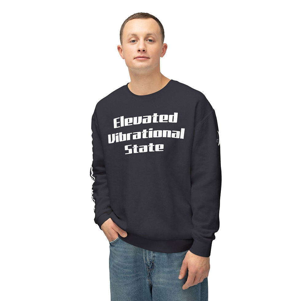 Thumbnail: Elevated Vibrational State Unisex Lightweight Crewneck Sweatshirt /white